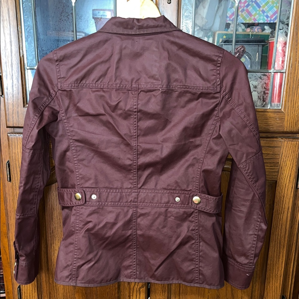 J. Crew Downtown Field Wine Jacket with Gold Buttons Size PXS - Picture 6 of 10